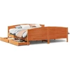 Image de vidaXL Lit en bois massif, sans matelas, en pin brun cireux 180x200
