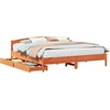 Image de vidaXL Lit en bois massif sans matelas pin brun cireux 200x200