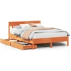 Image de vidaXL Lit en bois massif sans matelas pin brun cireux 150x200 cm