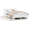 Image de vidaXL Lit en bois massif sans matelas Blanc 140x190 cm pin