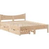 Image de vidaXL Lit en bois massif avec tiroirs 140x190 cm pin