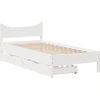 Image de vidaXL Lit en bois massif avec tiroirs blanc 75x190 cm pin