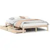 Image de vidaXL Lit en bois massif avec tiroirs 140x190 cm pin