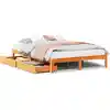 Image de vidaXL Lit en bois massif avec tiroirs pin brun cireux 135x190 cm