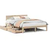 Image de vidaXL Lit en bois massif avec tiroirs 120x190 cm pin