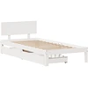 Image de vidaXL Lit en bois massif avec tiroirs blanc 90x200 cm pin