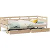 Image de vidaXL Lit de jour avec tiroirs 90x190 cm pin massif