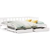 Image de vidaXL Lit de jour extensible avec tiroirs sans matelas blanc 90x200cm