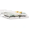 Image de vidaXL Lit de jour extensible avec tiroirs sans matelas blanc 90x190cm