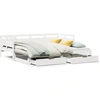 Image de vidaXL Lit de jour extensible avec tiroirs sans matelas blanc 90x190cm