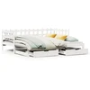 Image de vidaXL Lit de jour extensible avec tiroirs sans matelas blanc 90x190cm