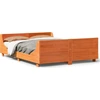 Image de vidaXL Lit en bois massif sans matelas pin brun cireux 140x200 cm