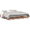 Image de vidaXL Lit en bois massif, sans matelas, en pin brun cireux 180x200