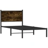 Image de vidaXL Lit métallique sans matelas chêne fumé 90x190 cm