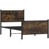 Image de vidaXL Lit métallique sans matelas chêne fumé 75x190 cm