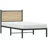 Image de vidaXL Lit métallique sans matelas chêne Sonoma 80x200 cm