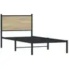 Image de vidaXL Lit métallique sans matelas Chêne Sonoma 90x190 cm