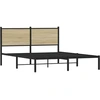 Image de vidaXL Lit métallique sans matelas Chêne Sonoma 140x190 cm