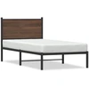 Image de vidaXL Lit métallique sans matelas brun aspect chêne 75x190 cm