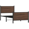Image de vidaXL Lit métallique sans matelas brun aspect chêne 100x190 cm