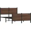 Image de vidaXL Lit métallique sans matelas brun aspect chêne 120x190 cm