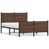 Image de vidaXL Lit métallique sans matelas brun imitation chêne 137x190 cm