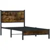 Image de vidaXL Lit métallique sans matelas chêne fumé 90x200 cm