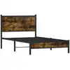 Image de vidaXL Lit métallique sans matelas chêne fumé 100x200 cm