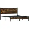 Image de vidaXL Lit métallique sans matelas chêne fumé 137x190 cm