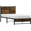 Image de vidaXL Lit métallique sans matelas chêne fumé 75x190 cm