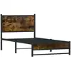 Image de vidaXL Lit métallique sans matelas chêne fumé 80x200 cm