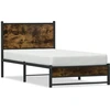 Image de vidaXL Lit métallique sans matelas chêne fumé 90x190 cm