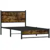 Image de vidaXL Lit métallique sans matelas chêne fumé 100x190 cm