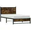 Image de vidaXL Lit métallique sans matelas chêne fumé 107x203 cm