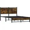 Image de vidaXL Lit métallique sans matelas chêne fumé 120x190 cm