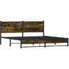 Image de vidaXL Lit métallique sans matelas chêne fumé 160x200 cm