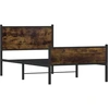 Image de vidaXL Lit métallique sans matelas chêne fumé 100x190 cm