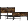 Image de vidaXL Lit métallique sans matelas chêne fumé 120x200 cm