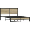 Image de vidaXL Lit métallique sans matelas Chêne Sonoma 140x190 cm