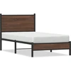 Image de vidaXL Lit métallique sans matelas brun imitation chêne 80x200 cm