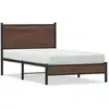 Image de vidaXL Lit métallique sans matelas brun aspect chêne 100x190 cm