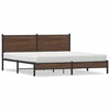Image de vidaXL Lit métallique sans matelas aspect chêne brun 160x200 cm