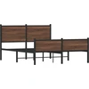 Image de vidaXL Lit métallique sans matelas brun imitation chêne 137x190 cm