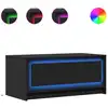 Image de vidaXL Table basse LED noire en bois composite