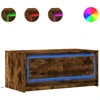 Image de vidaXL Table basse LED chêne fumé bois composite