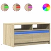 Image de vidaXL Table basse LED Chêne Sonoma Matériau dérivé du bois