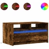 Image de vidaXL Table basse LED chêne fumé bois composite