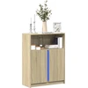 Image de vidaXL LED-Sideboard Chêne Sonoma 77x34x100 cm Matériau dérivé du bois