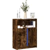 Image de vidaXL LED-Sideboard chêne fumé 77x34x100 cm Matériau dérivé du bois