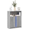 Image de vidaXL LED-Sideboard Gris Sonoma 77x34x100 cm Matériau dérivé du bois